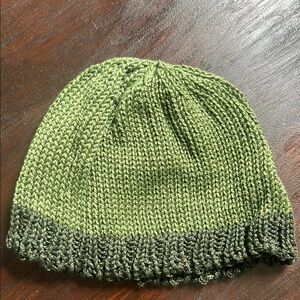 Green and Black Knit Beanie